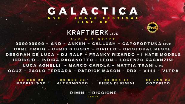 Capodanno 2024 Galactica festival Rimini Domenica 31 Dicembre 2023