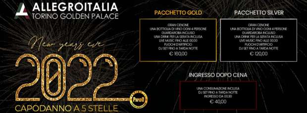 Capodanno Hotel Golden Palace Torino Venerdi 31 Dicembre 2021