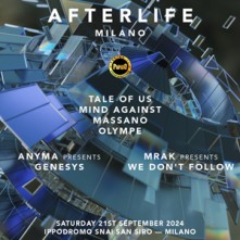 Dj Afterlife Sabato 21 Settembre 2024 Ippodromo San Siro
