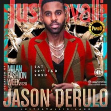 Live Jason Derulo @ Just Cavalli Milano Sabato 22 Febbraio 2020