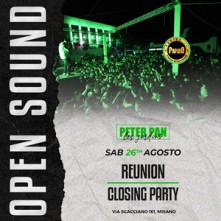 Closing Party Peter Pan Sabato 26 Agosto 2023